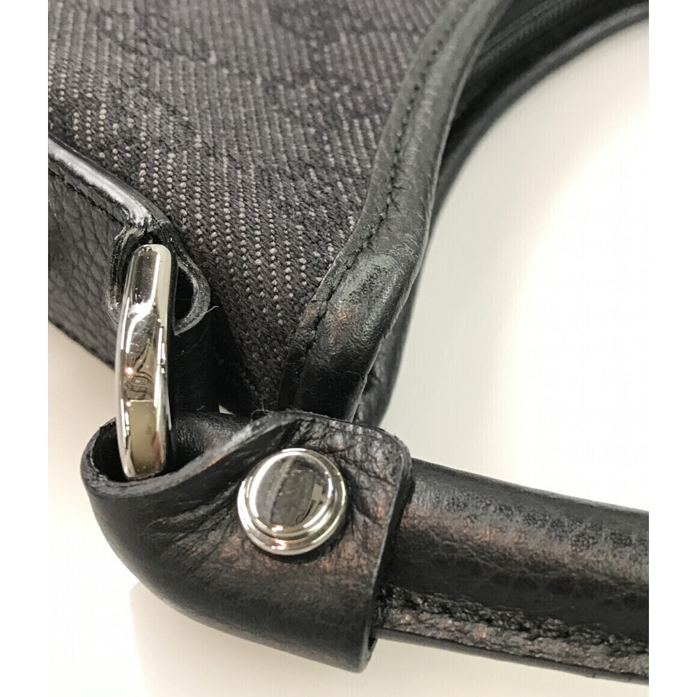 Gucci Abbey Ring Hobo bag black GG monogram canvas leather - Picture 6 of 6